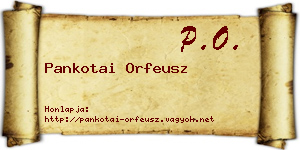 Pankotai Orfeusz névjegykártya